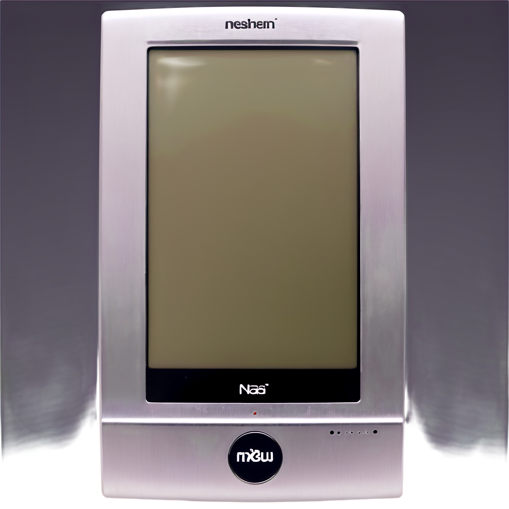 a nas device with a screen, made of metal