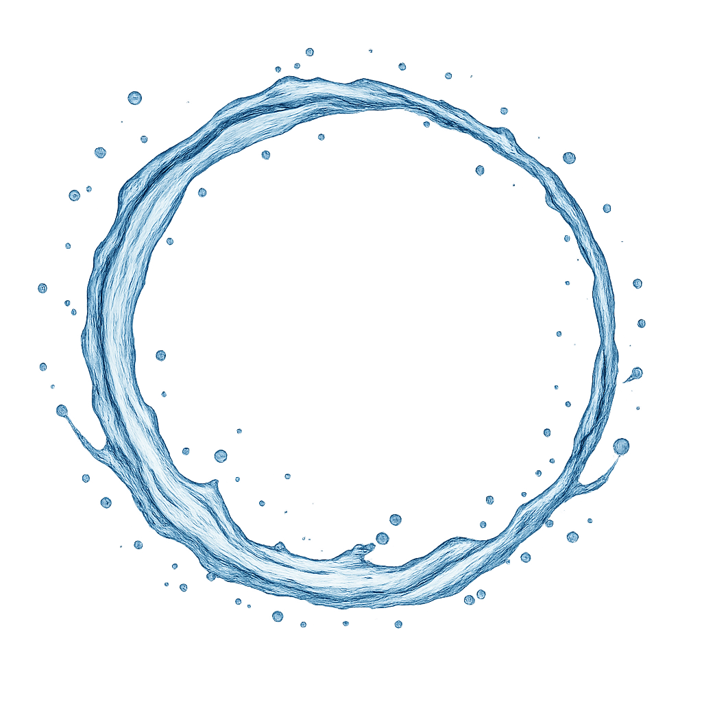 water spash in circle