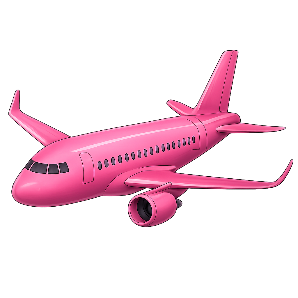 Un avión rosa muy guay