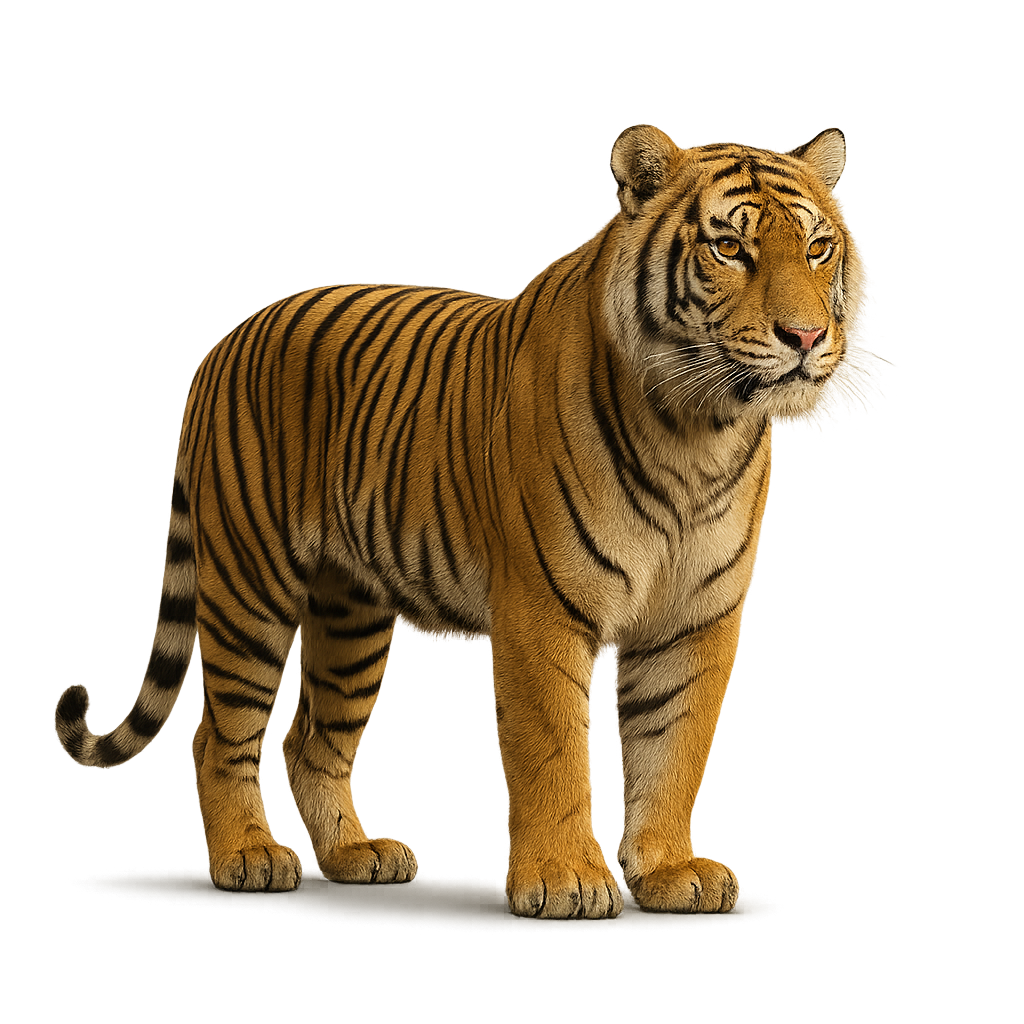 Tiger standing on a plane