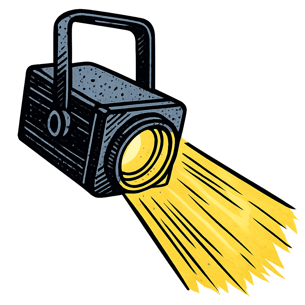 comic ilustration of a light beam fixture