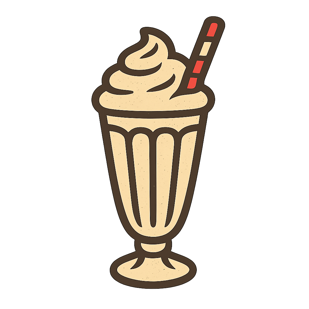 a retro milkshake icon