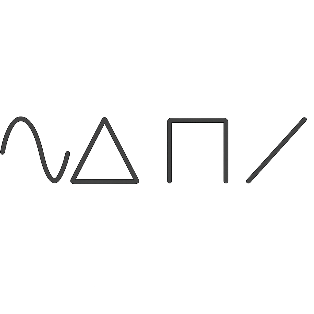 4 waveform sine, triangle, square and saw