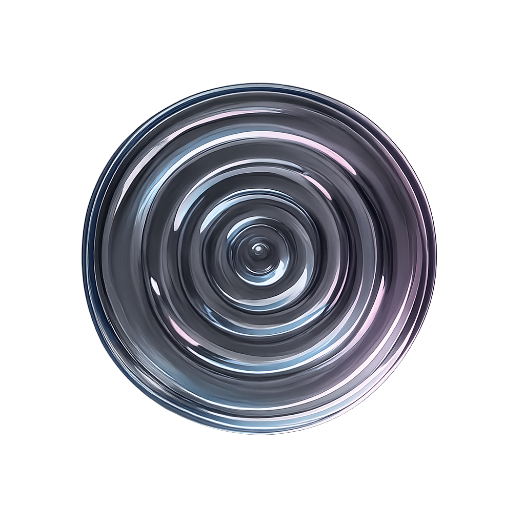 Mini glass ripple with soft neon glow, ultra-luxury, crystal-glass finish, photorealistic, centered, transparent background