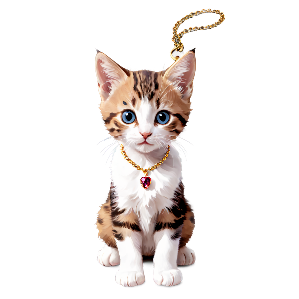 A kitten with a necklace