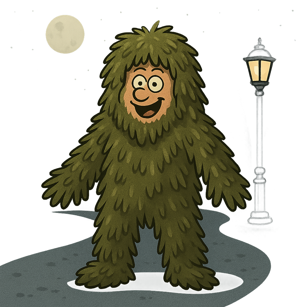 Funny, Night park, Ghillie suit