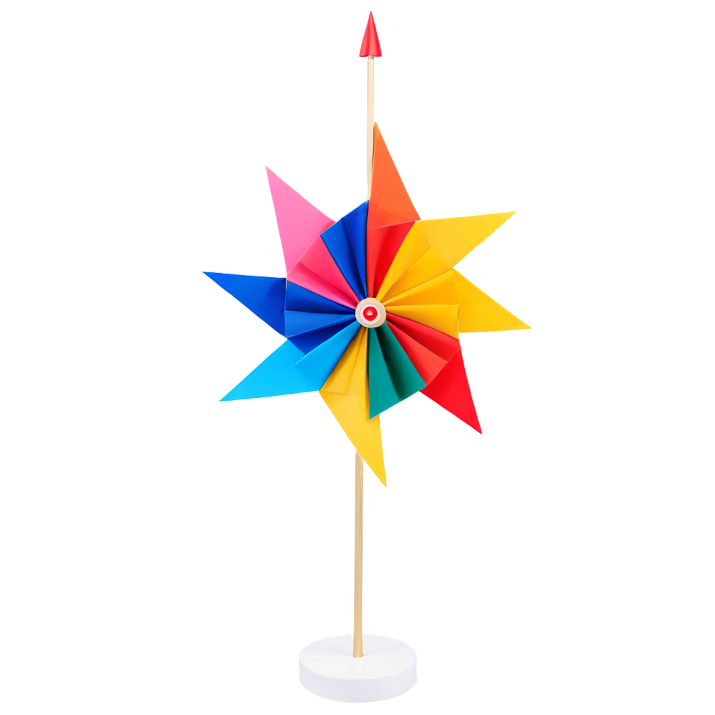 a colorful traditional indian pinwheel standing tall. detailed, highly sharp, clear, clean line, artistic, eye catching, very attractive, 128k extremely realistic,  uhd.