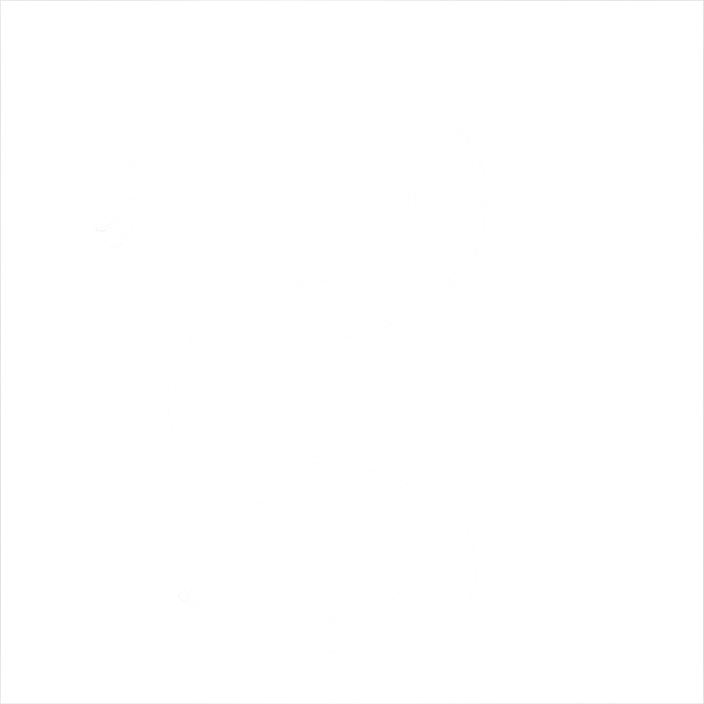 a white outline of a snake in the shape of the letter S