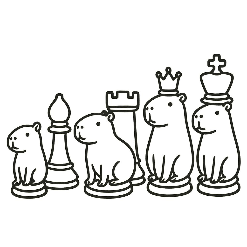 je voudrais des pieces d'échec simple en version capybara