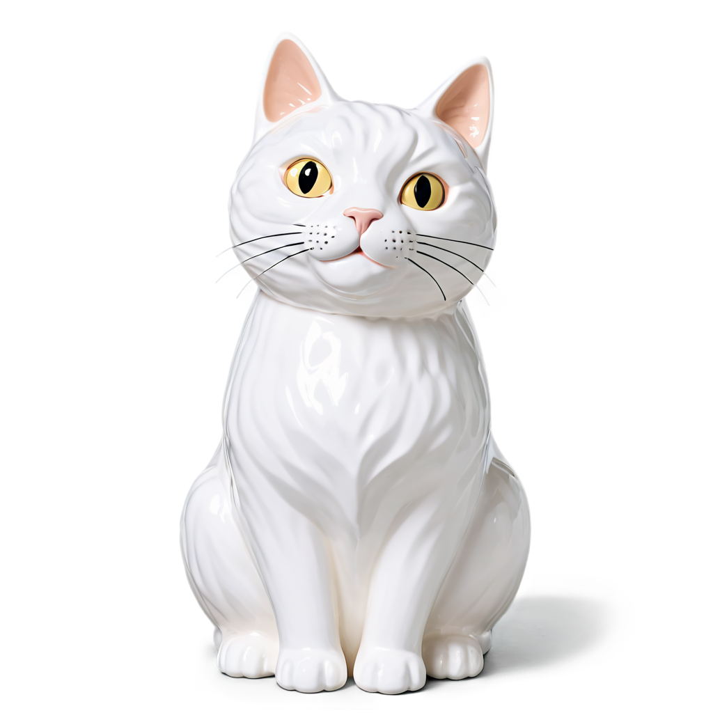 white caly cat vase