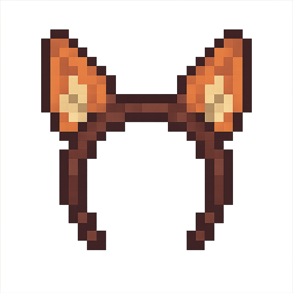 pixel art 8bit style, head band with large fox ears, no head, just the object