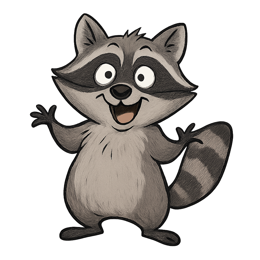 A funny raccoon