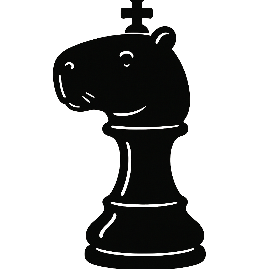 génère moi un roi du jeu d'échec mais en mode capybara en t'inspirant de celui pour le pion et le cavalier que tu m'as déja généré(plein et de couleur noir)