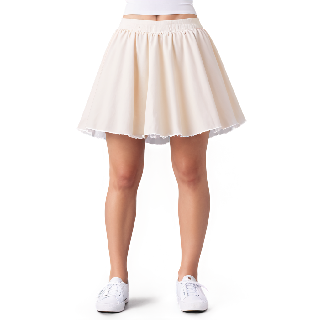 girl wearing log white underskirt