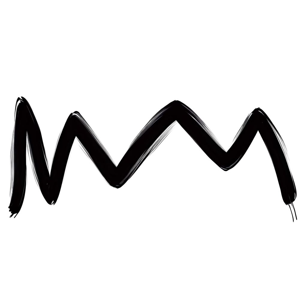 Single bold brush stroke with curvy organic zigzag shape and rough edges, isolated on a transparent background.