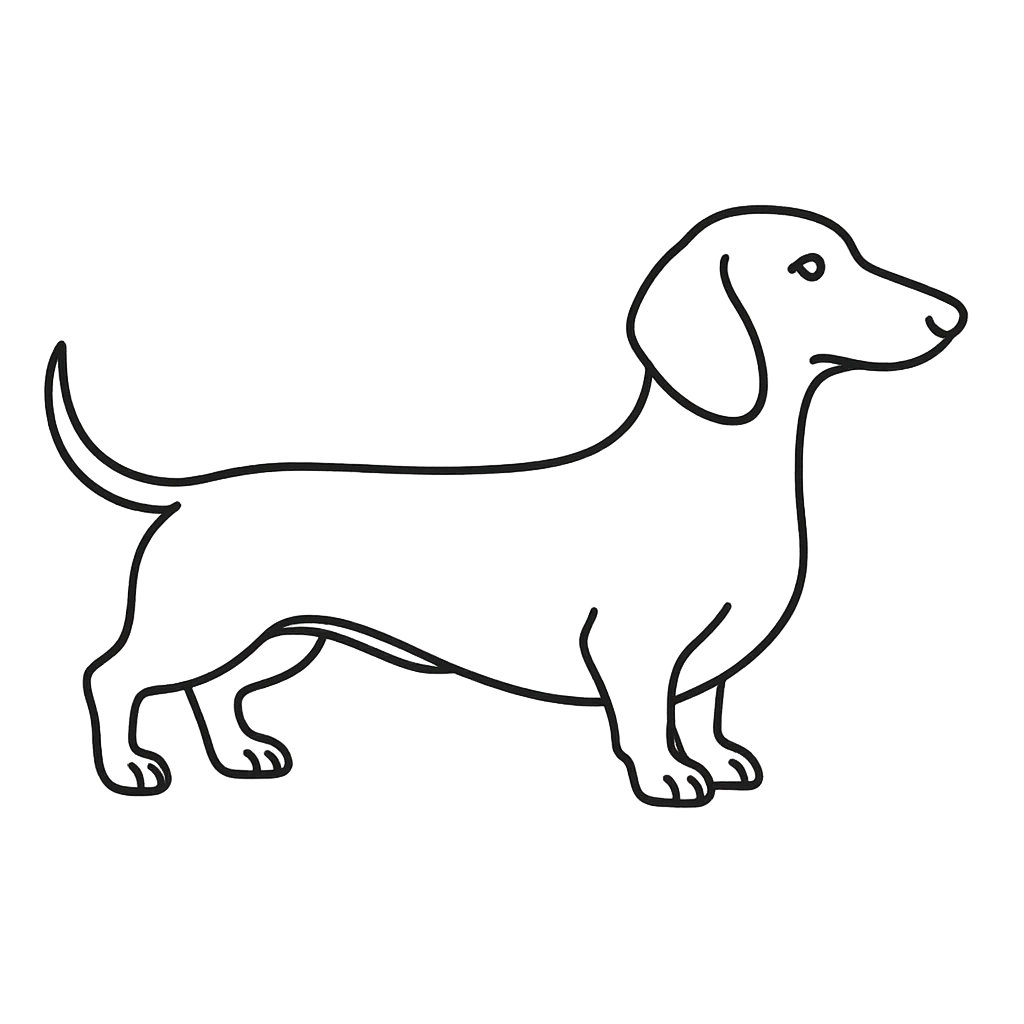 vytvoř mi outline psa rasa jezevčík