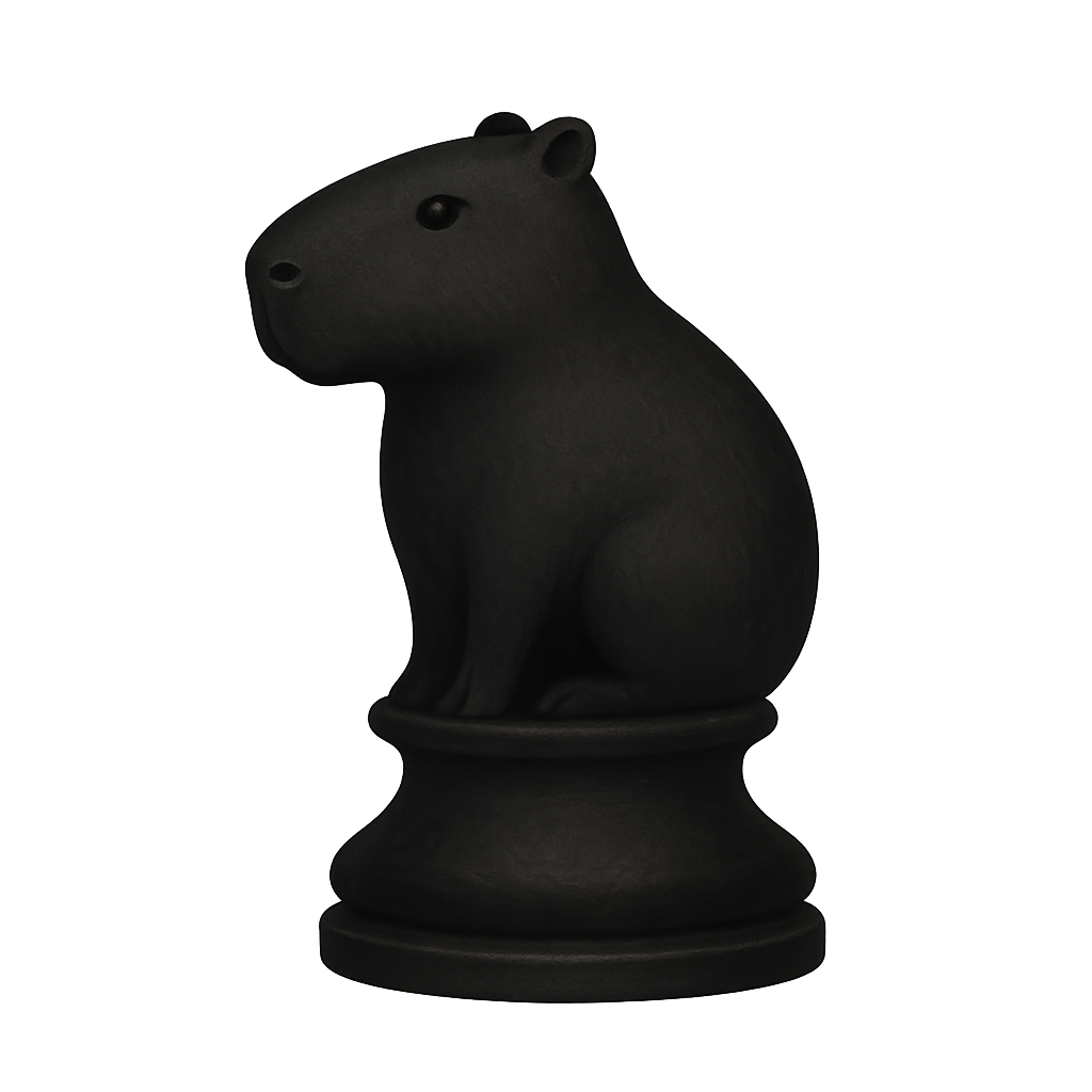 génère moi un pions du jeu d'échec mais en mode capybara (plein et de couleur noir)
