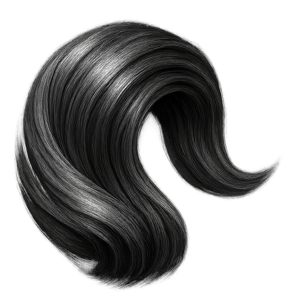 Ultra-detailed metallic hair texture floating in mid-air, transparent background, PNG with alpha channel, no floor, no environment