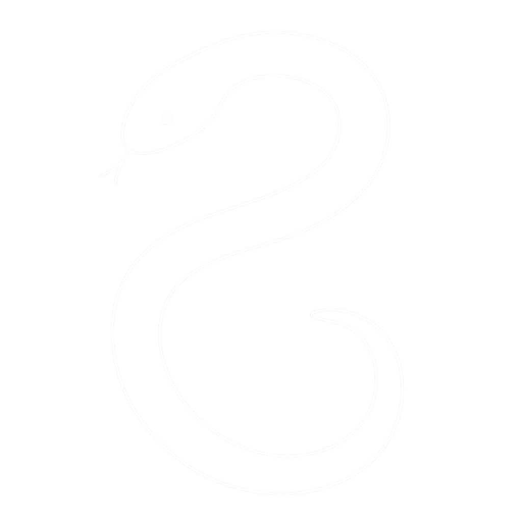 a white outline of a snake in the shape of the letter S