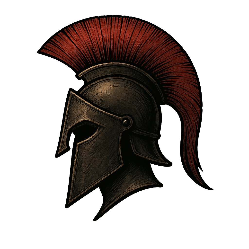 spartan helmet with crest, side profile