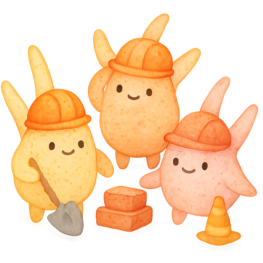 rich vibrant watercolor illustration, cute kawaii microbiology characters, three tiny platelet construction crew blobs working together, rounded shapes in pastel lemon, peach, and baby pink pigments, mild speckles, friendly faces, soft edges, no text, no border, transparent background