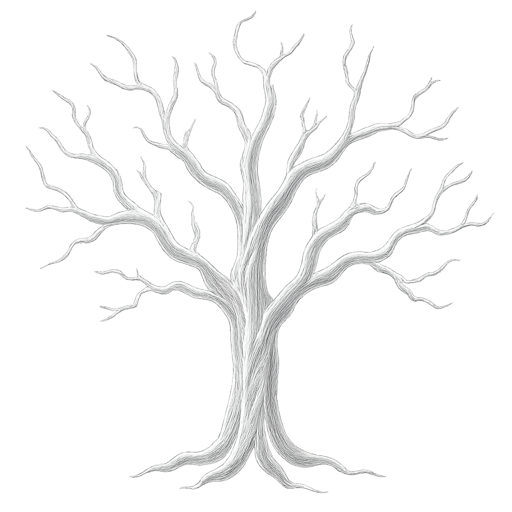 a white spooky looking tree
