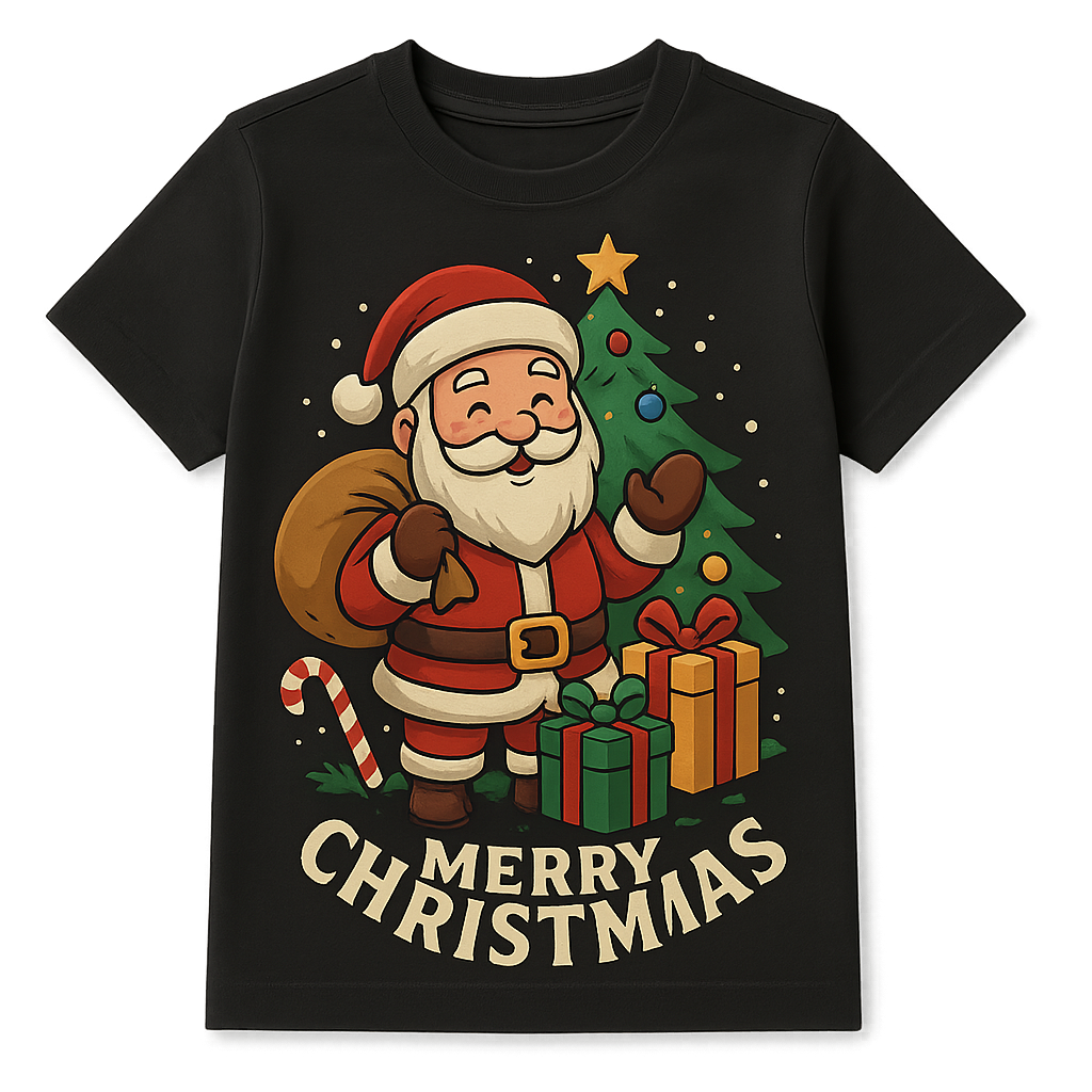 unique and eye catching and realistic t shirt design based on Christmas  for boys,