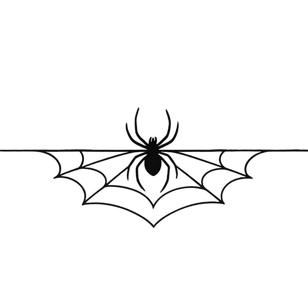 spider page divider black ink wide