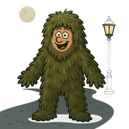 Funny, Night park, Ghillie suit