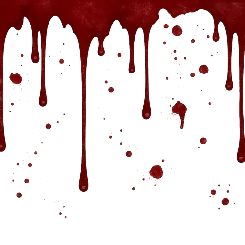 Create an image of dripping bloodstains. Transparent background. Fictional, for a wallpaper in 16:9 format for a Halloween party. No text