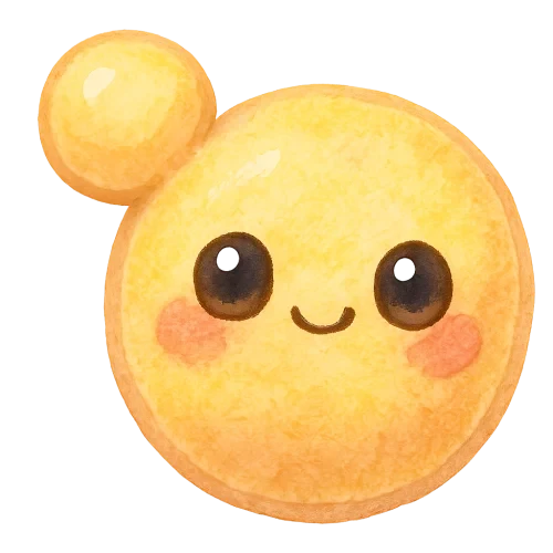 rich vibrant watercolor illustration, cute kawaii microbiology character, budding yeast buddy with two round connected cells, pastel sunshine yellow and peach pigments softly blended, tiny cell wall texture, big shiny eyes with light colored highlights so that they dont dissapear with transparent background, rosy cheeks, soft edges, no text, no border, transparent background