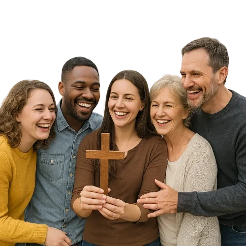 Gambar orang ber5 kristen sedang berkumpul  bahagia