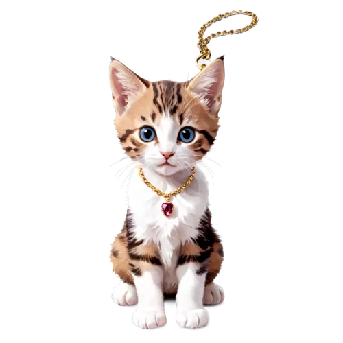 A kitten with a necklace