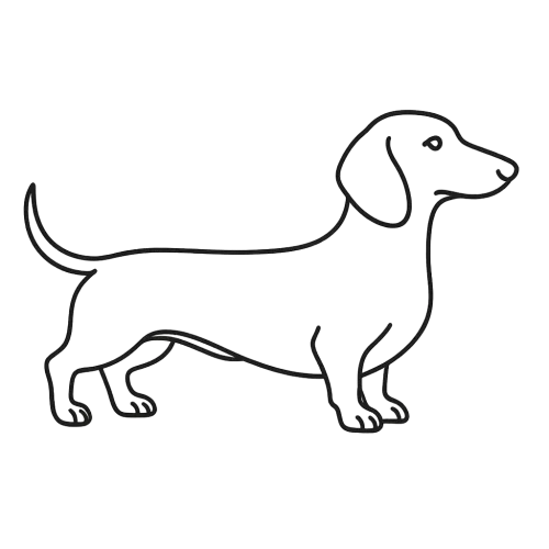 vytvoř mi outline psa rasa jezevčík