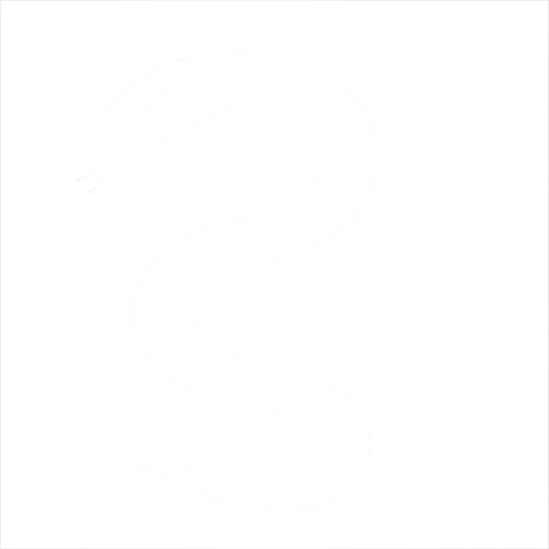 a white outline of a snake in the shape of the letter S