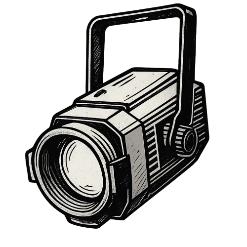 comic ilustration of a light beam fixture without light