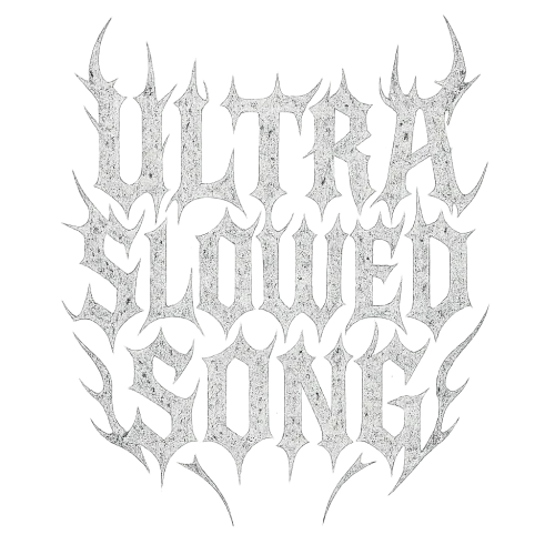 generate ai imagine whit a text that contain "ultra slowed song" in a metal tik tok style