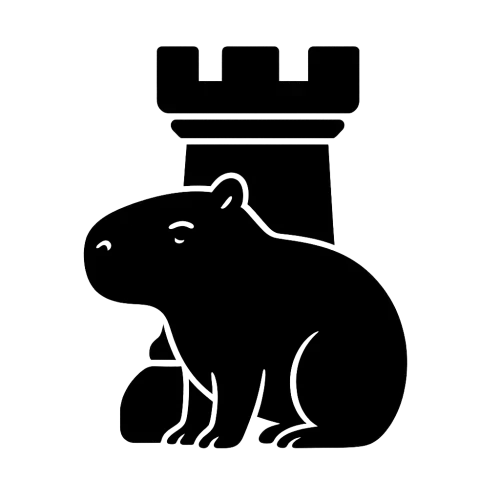 génère moi une tour du jeu d'échec mais en mode capybara (plein et de couleur noir)