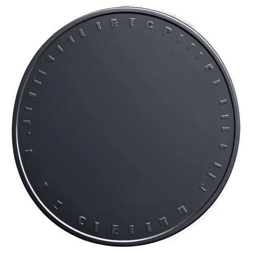 generate a black plain coin with top view