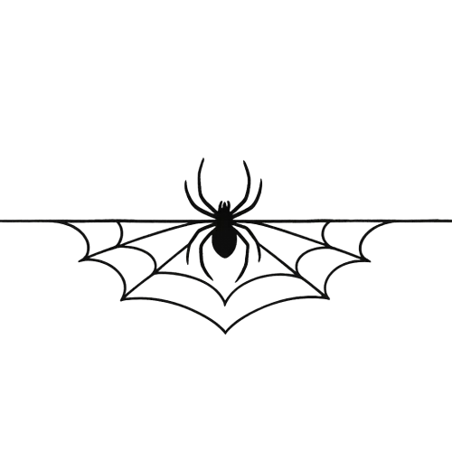 spider page divider black ink wide