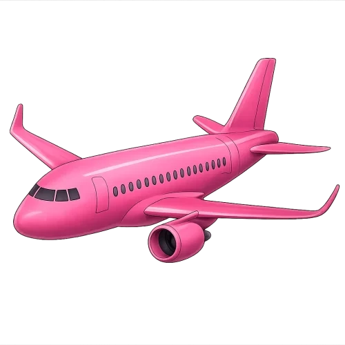 Un avión rosa muy guay