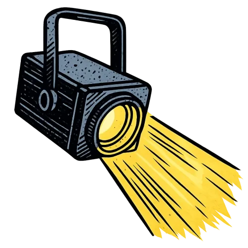 comic ilustration of a light beam fixture