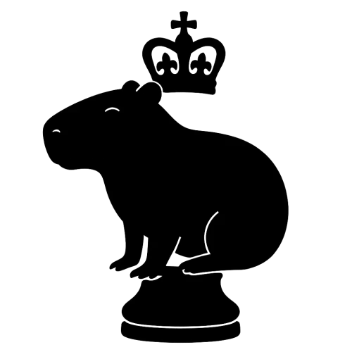 génère moi un roi du jeu d'échec mais en mode capybara en t'inspirant de celui pour la rein que tu m'as déja généré(plein et de couleur noir)