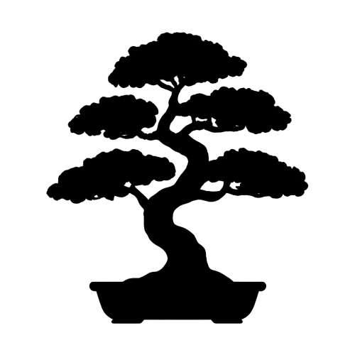 silhouette of bonsain