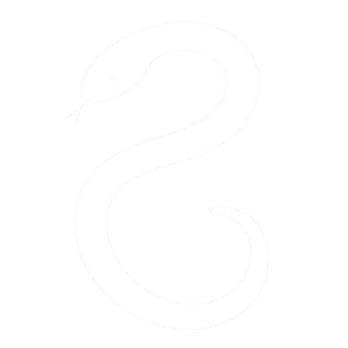 a white outline of a snake in the shape of the letter S