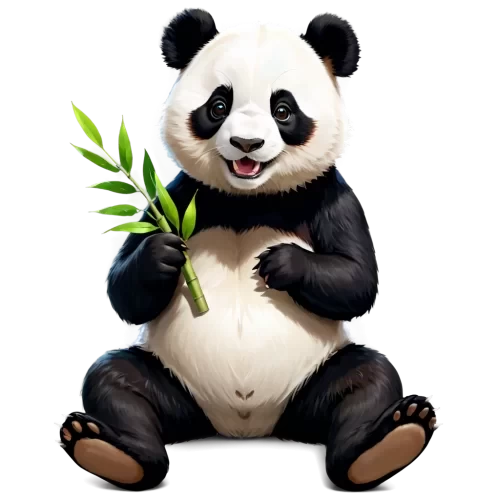 a PNG picture,a cute panda sitting in the ground,   merry chrismas style  ,eatting bamboo, some colorful butterfly, cute and beauty,  full with create  ,colorful ,funful and joyful ,