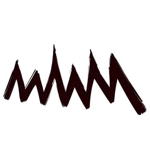 Single bold brush stroke with organic zigzag shape and rough edges, isolated on a transparent background.