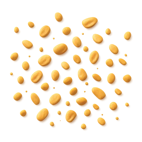 tiny scattered peanut crumbs, soft natural roasted peanut tones, organic irregular shapes (not uniform), subtle highlights, gentle matte texture, soft warm studio lighting from above, realistic depth, slight shadow underneath each crumb to appear as if resting on a flat surface, crisp clean edges, no background, transparent PNG, high-quality food photography style, warm and cozy mood, elegant and minimal composition, artisanal handcrafted feel