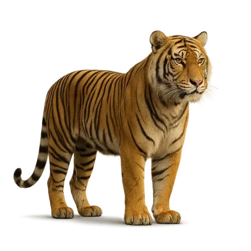 Tiger standing on a plane