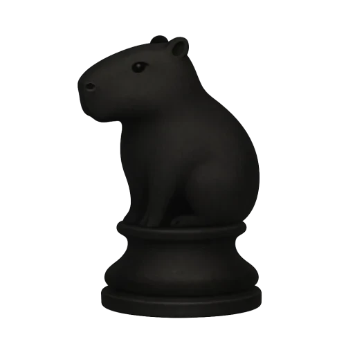 génère moi un pions du jeu d'échec mais en mode capybara (plein et de couleur noir)
